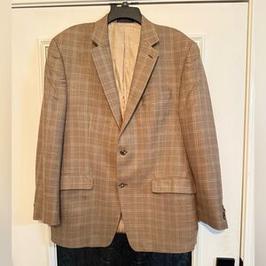 Michaels Brown Brown Plaid 42R Sport Coat/Blazer